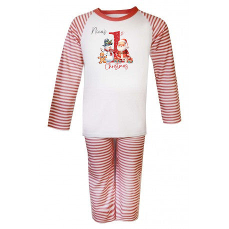 Christmas - Kids And Toddler Pajamas 1st Christmas Snowman Santa