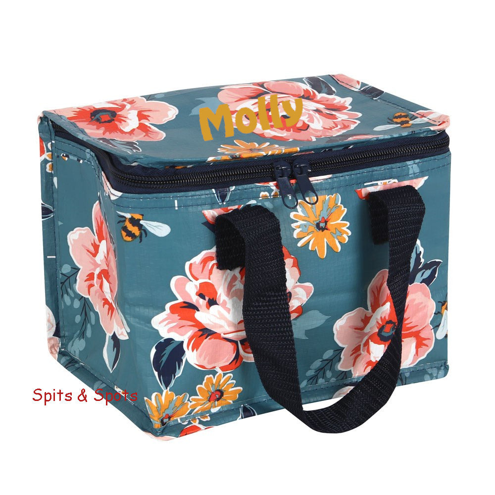 Floral Blue Lunch Bag