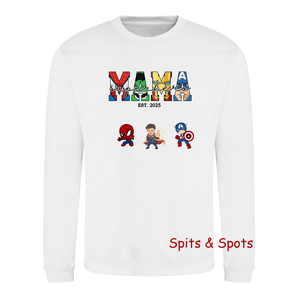 Adult Ladies Sweatshirt Mama Supehero