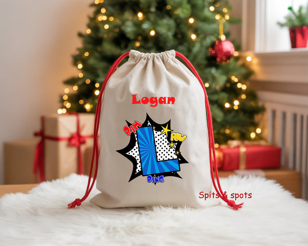 Christmas - Sack Superhero Initial