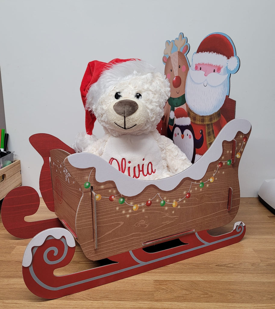 Christmas - Santa And Rudolph Christmas Sleigh Gift Box