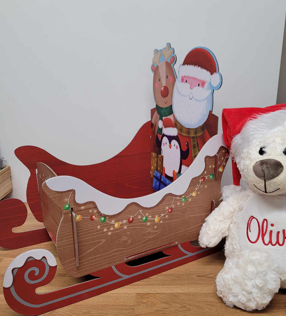 Christmas - Santa And Rudolph Christmas Sleigh Gift Box