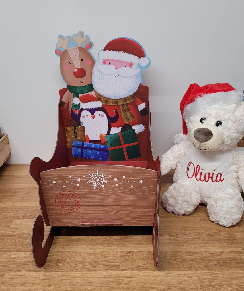 Christmas - Santa And Rudolph Christmas Sleigh Gift Box