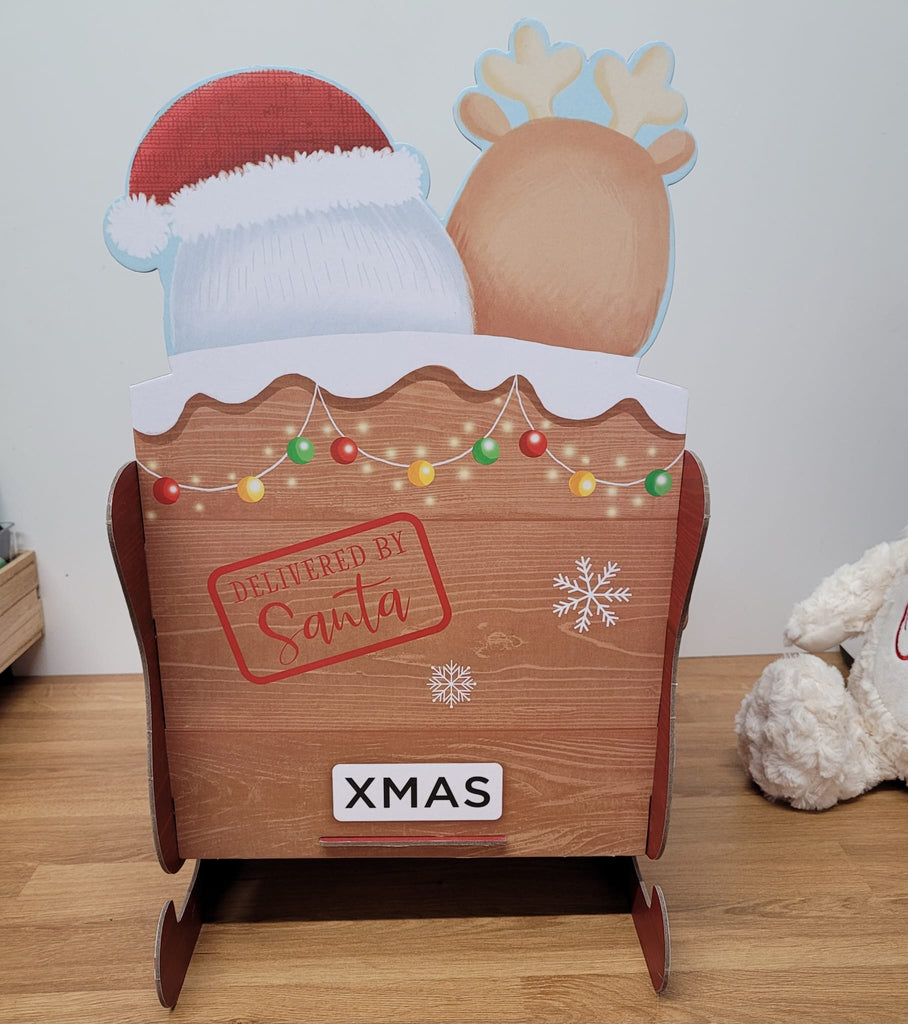 Christmas - Santa And Rudolph Christmas Sleigh Gift Box
