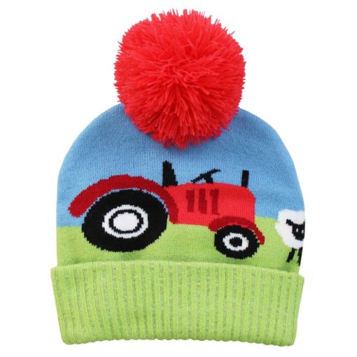 Child Tractor Farm Beanie Hat Personalised