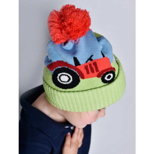 Child Tractor Farm Beanie Hat Personalised