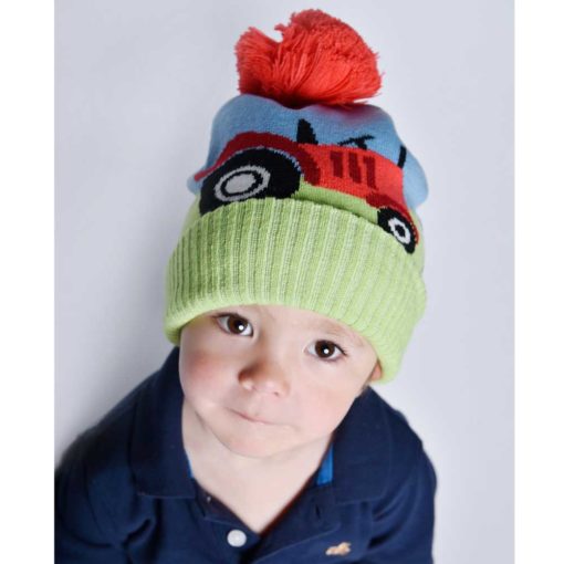 Child Tractor Farm Beanie Hat Personalised