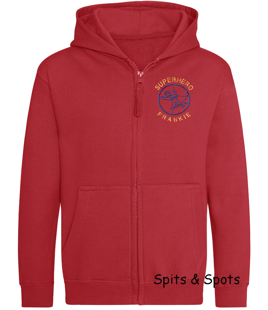 Kids Full Zip Hoodie Superhero